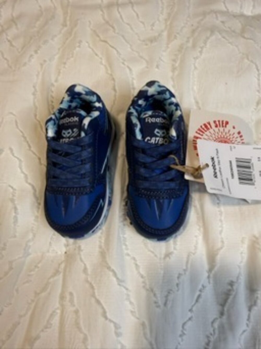 Kids Size 4c Reebok Classic Leather Step N Flash Shoe in Blue
